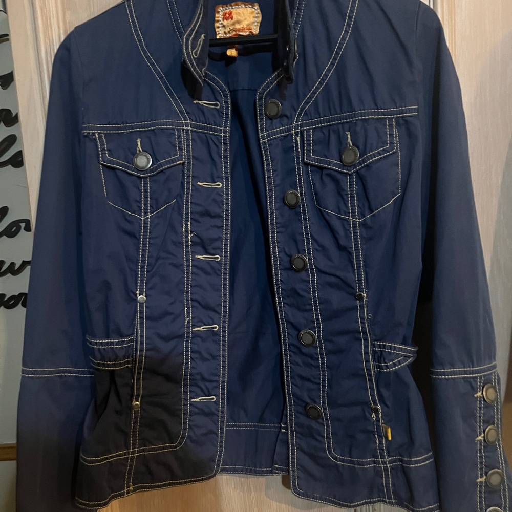 Ladies, navy cotton, great buttons